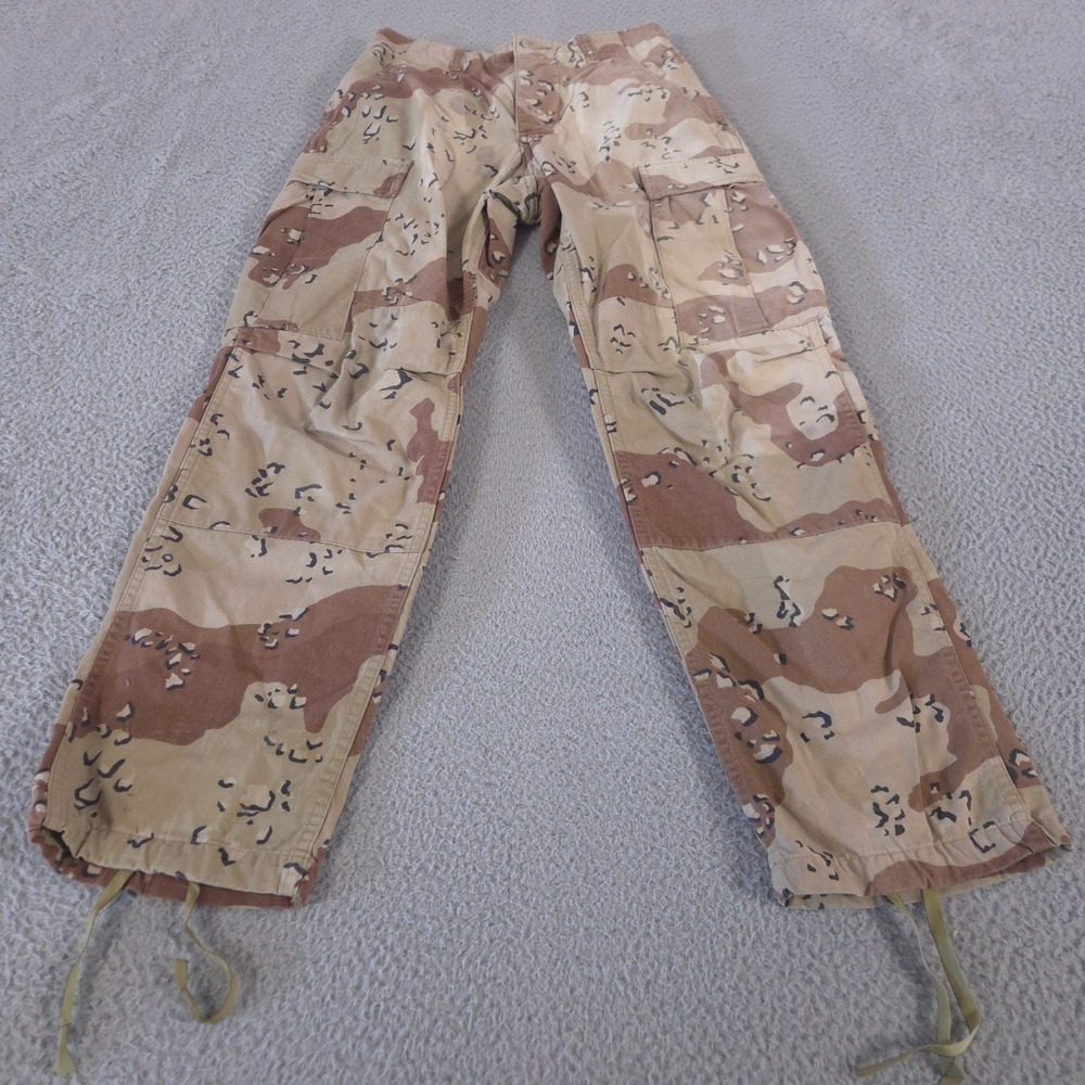 VINTAGE US Army Pants‎ Mens XS Short Tan Chocolate Chip Camo Cargo 80s Military
